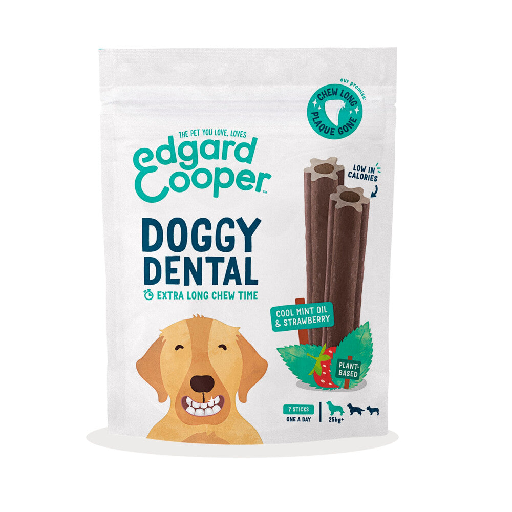 Edgard & Cooper Doggy Dental Sticks Aardbei - Munt