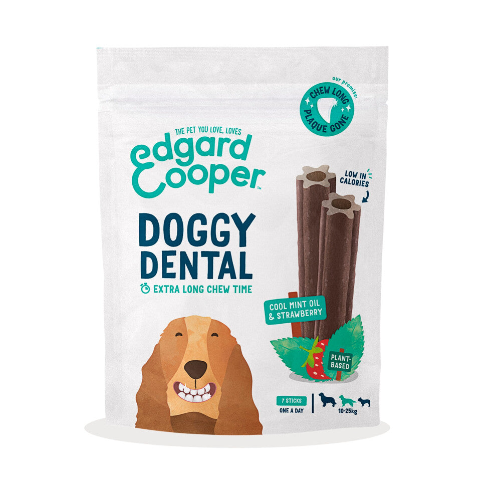 Edgard & Cooper Doggy Dental Sticks Aardbei - Munt