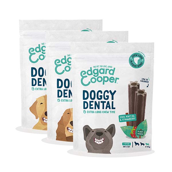 Edgard & Cooper Doggy Dental Sticks Aardbei - Munt