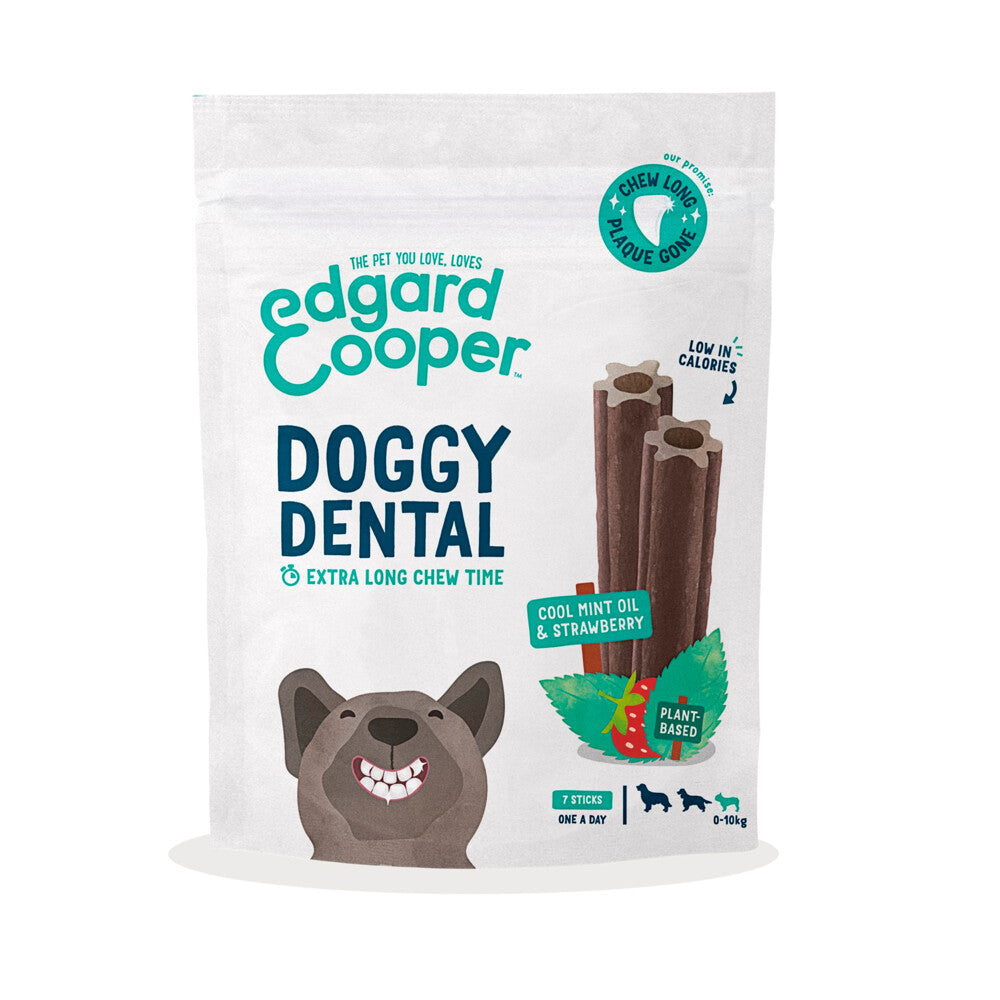 Edgard & Cooper Doggy Dental Sticks Aardbei - Munt